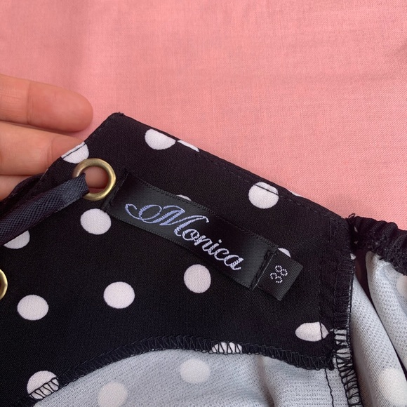 Polka-dot blouse with peplum - Picture 6 of 7